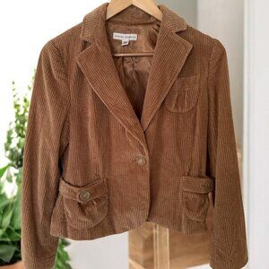 Banana Republic Corduroy Blazer Jacket Camel Tan Button Womens